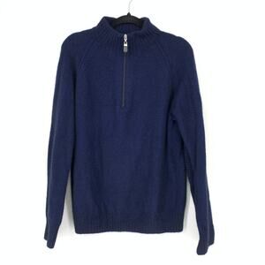 Lothlorian 1/4 Zip Neck Pullover Sweater Mens Sz M Blue Possum Fur Wool Blend